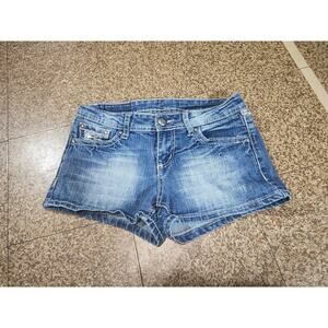 Soundgirl Women's Embellished Blue Jeans Shorts 7 Embroidered Sequin Whimsygoth